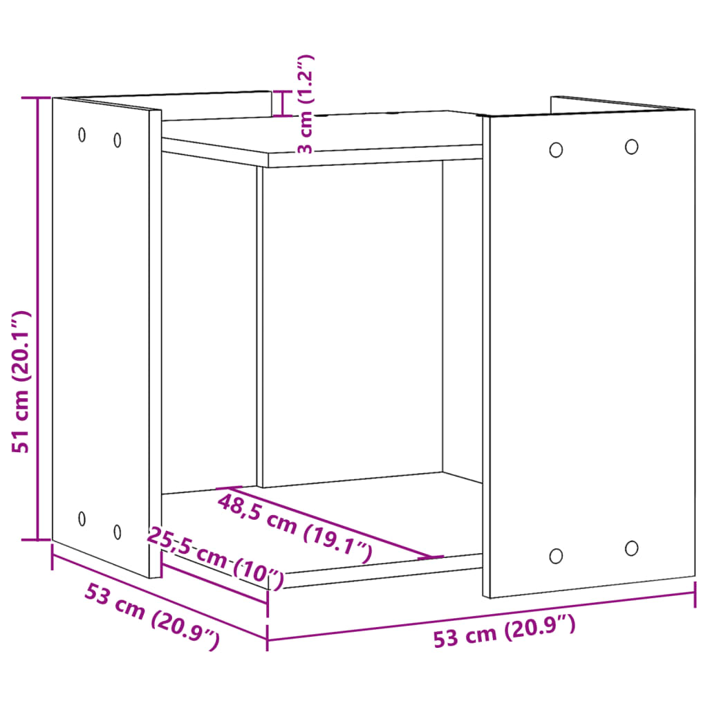 Uzavretý box na stelivo, biely 53x53x51 cm, kompozitné drevo