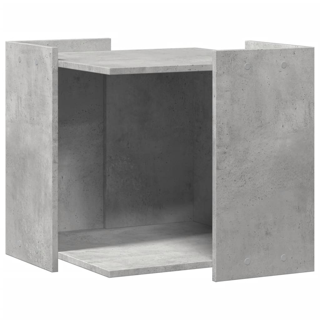 Uzavretý box na stelivo, betónový 53x53x51 cm, kompozitné drevo