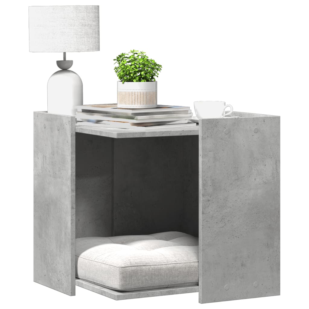 Uzavretý box na stelivo, betónový 53x53x51 cm, kompozitné drevo