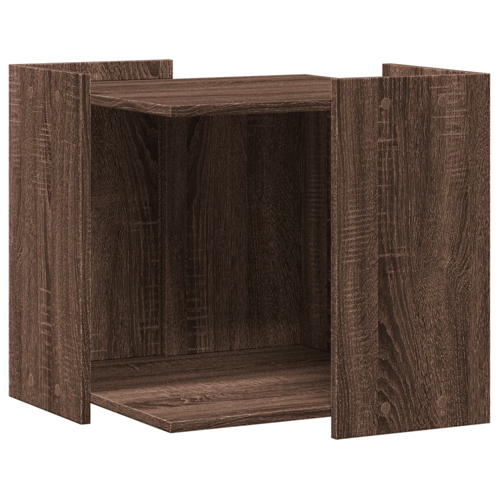 Uzavretý box na stelivo, hnedý dub 53x53x51cm, kompozitné drevo