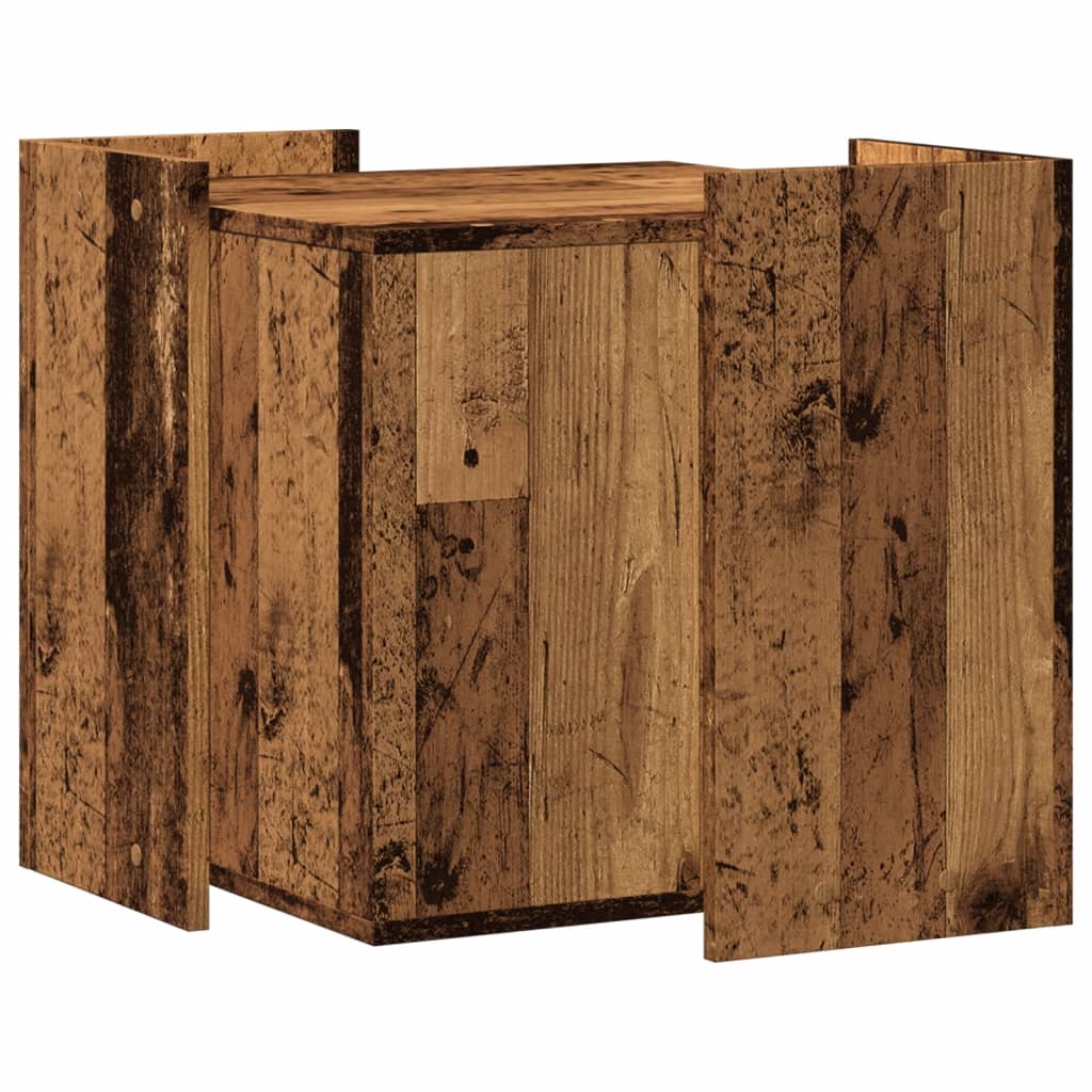 Uzavretý box na stelivo staré drevo 53x53x51cm kompozitné drevo
