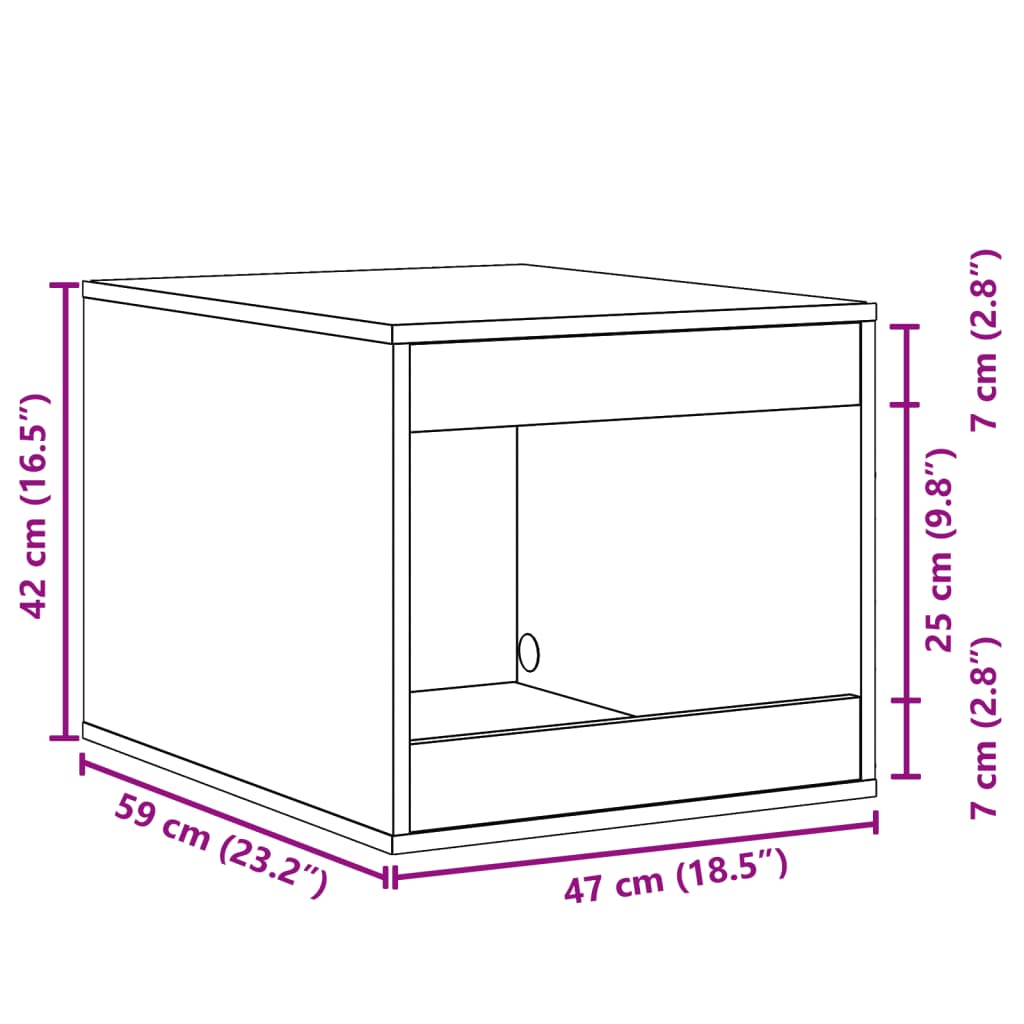Uzavretý box na stelivo staré drevo 47x59x42cm kompozitné drevo