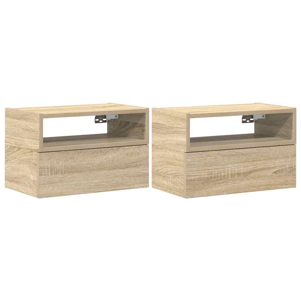 Nástenné nočné stolíky 2 ks dub sonoma 45x26x28,5 cm