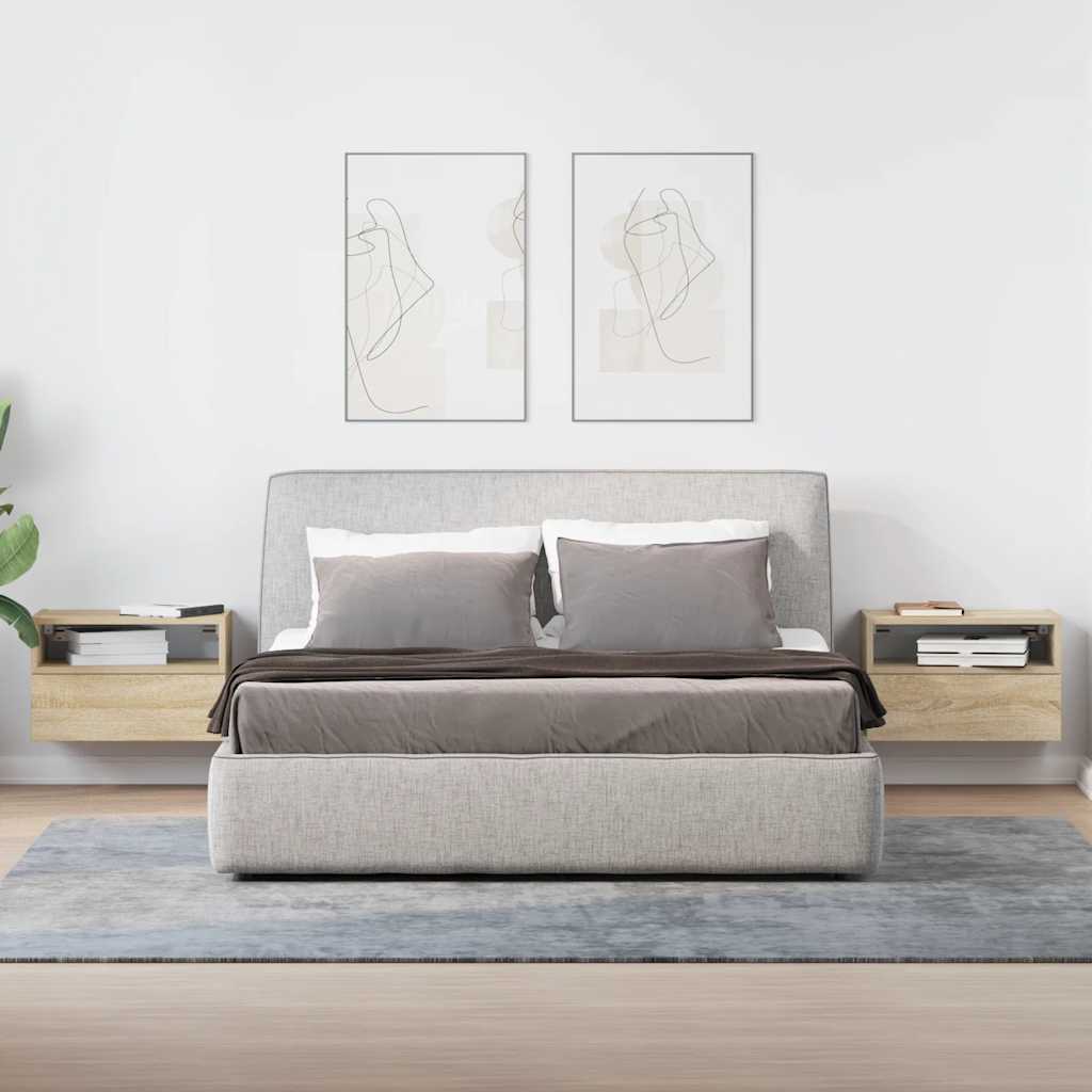 Nástenné nočné stolíky 2 ks dub sonoma 45x26x28,5 cm