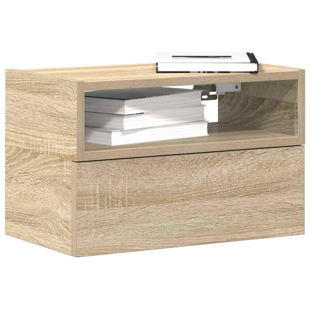 Nástenné nočné stolíky 2 ks dub sonoma 45x26x28,5 cm