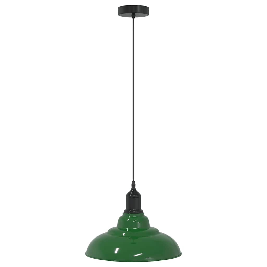 Závesná lampa výškovo nastaviteľná E27 lesk zelená Ø 31 cm kov