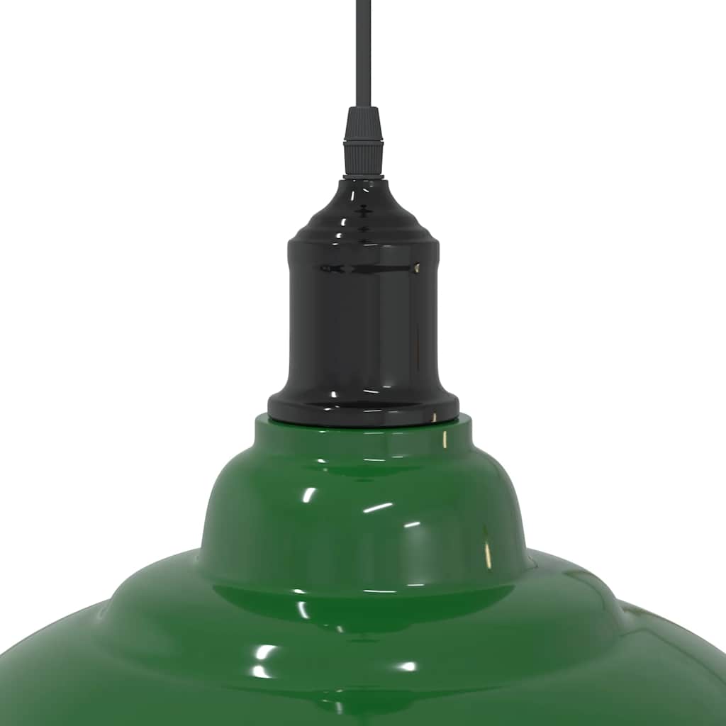 Závesná lampa výškovo nastaviteľná E27 lesk zelená Ø 31 cm kov