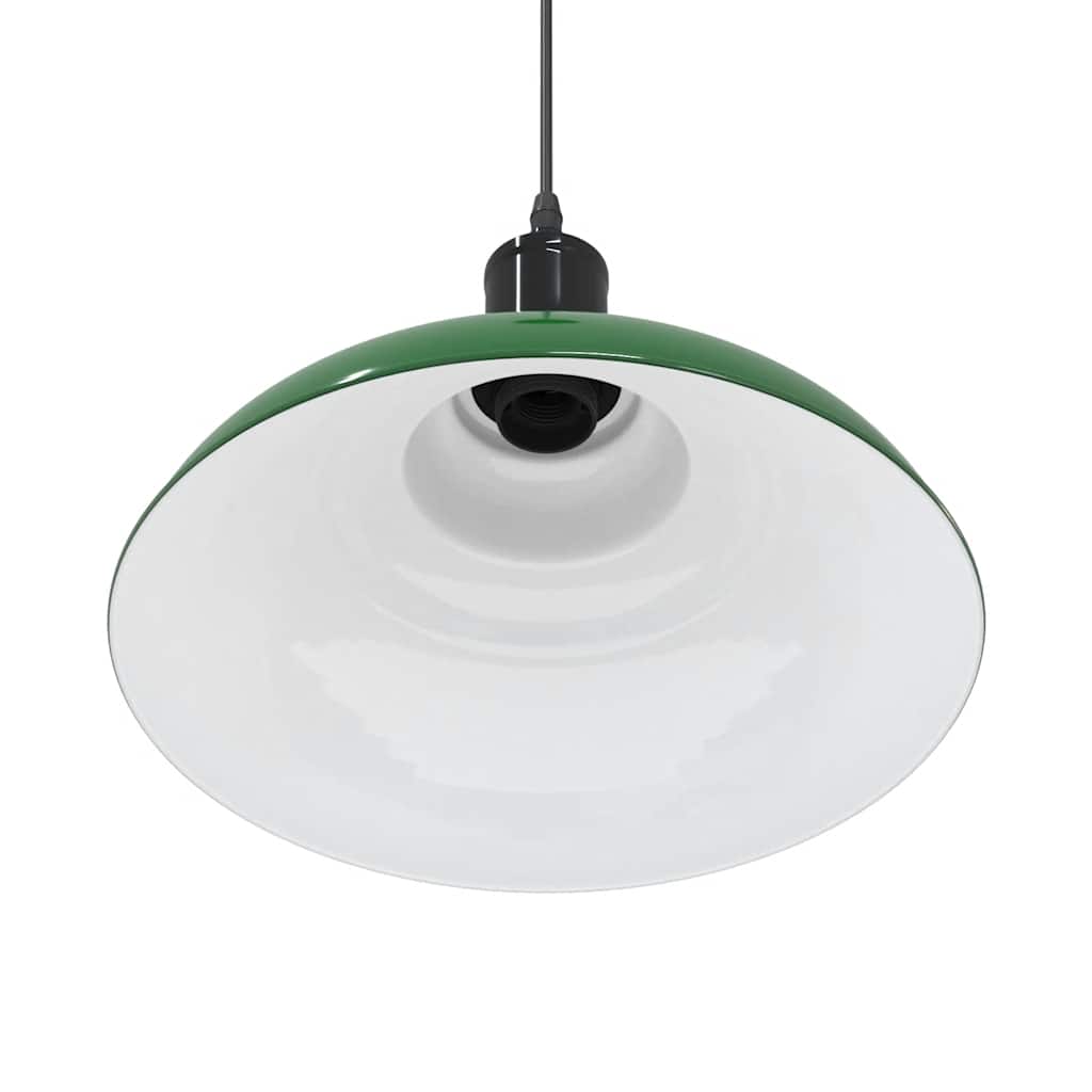 Závesná lampa výškovo nastaviteľná E27 lesk zelená Ø 31 cm kov