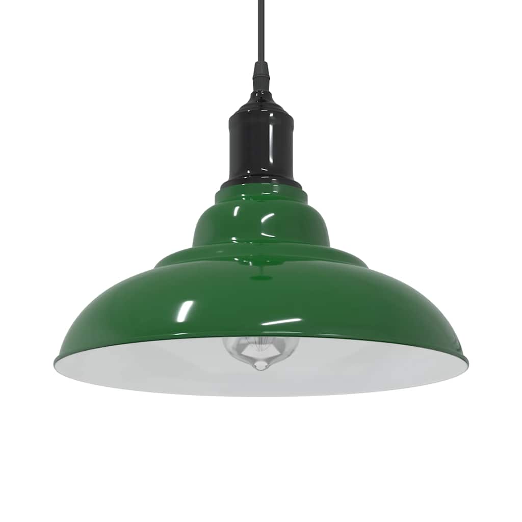 Závesná lampa výškovo nastaviteľná E27 lesk zelená Ø 31 cm kov