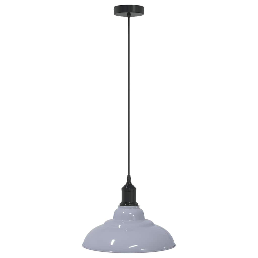 Závesná lampa výškovo nastaviteľná E27 lesk šedá Ø 31 cm kov