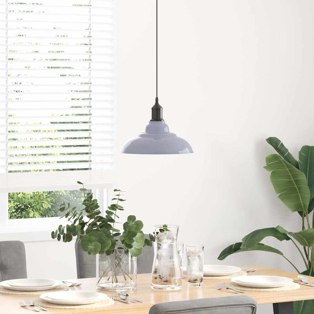 Závesná lampa výškovo nastaviteľná E27 lesk šedá Ø 31 cm kov