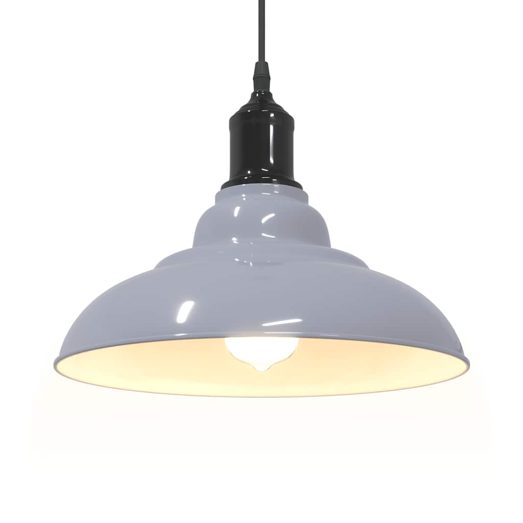 Závesná lampa výškovo nastaviteľná E27 lesk šedá Ø 31 cm kov