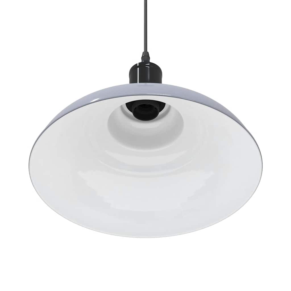 Závesná lampa výškovo nastaviteľná E27 lesk šedá Ø 31 cm kov