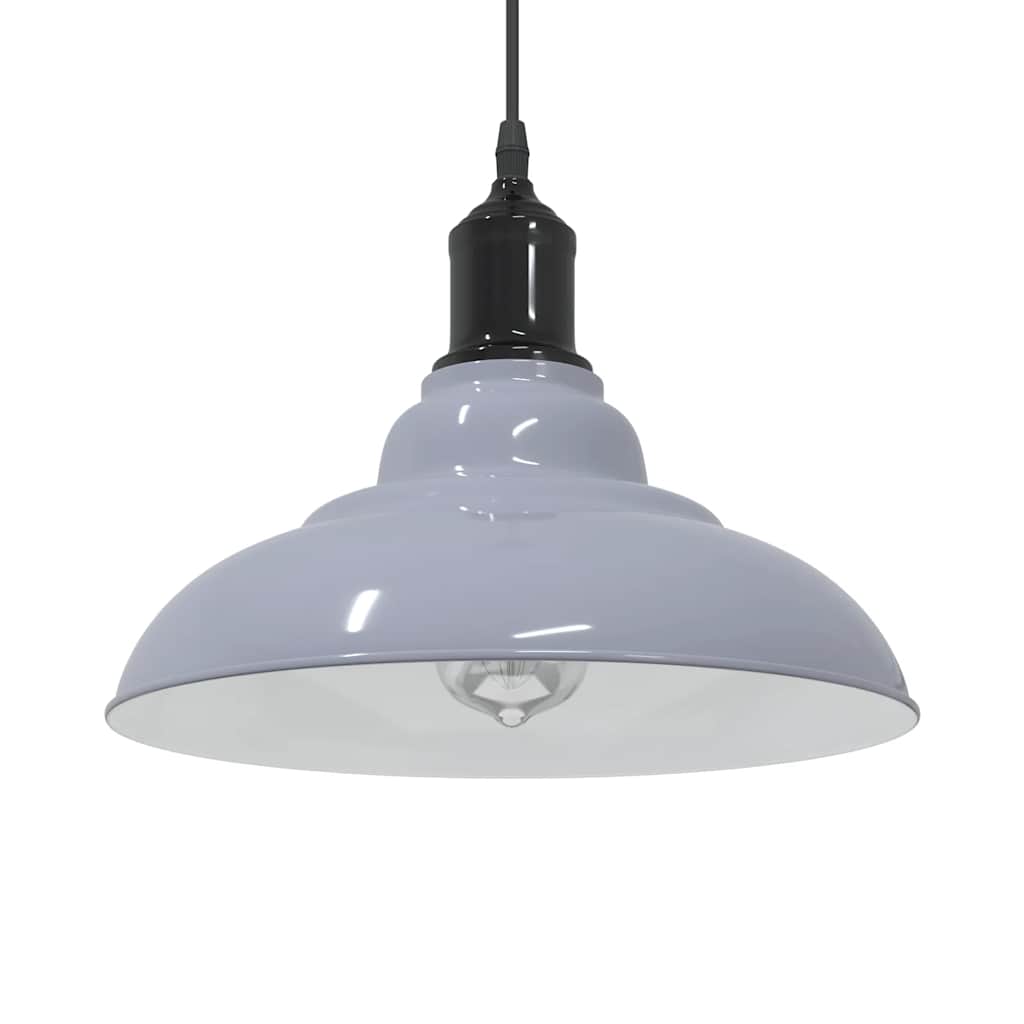 Závesná lampa výškovo nastaviteľná E27 lesk šedá Ø 31 cm kov