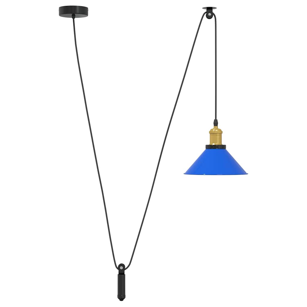 Závesná lampa výškovo nastaviteľná E27 lesk tmavomodrá Ø 22 cm