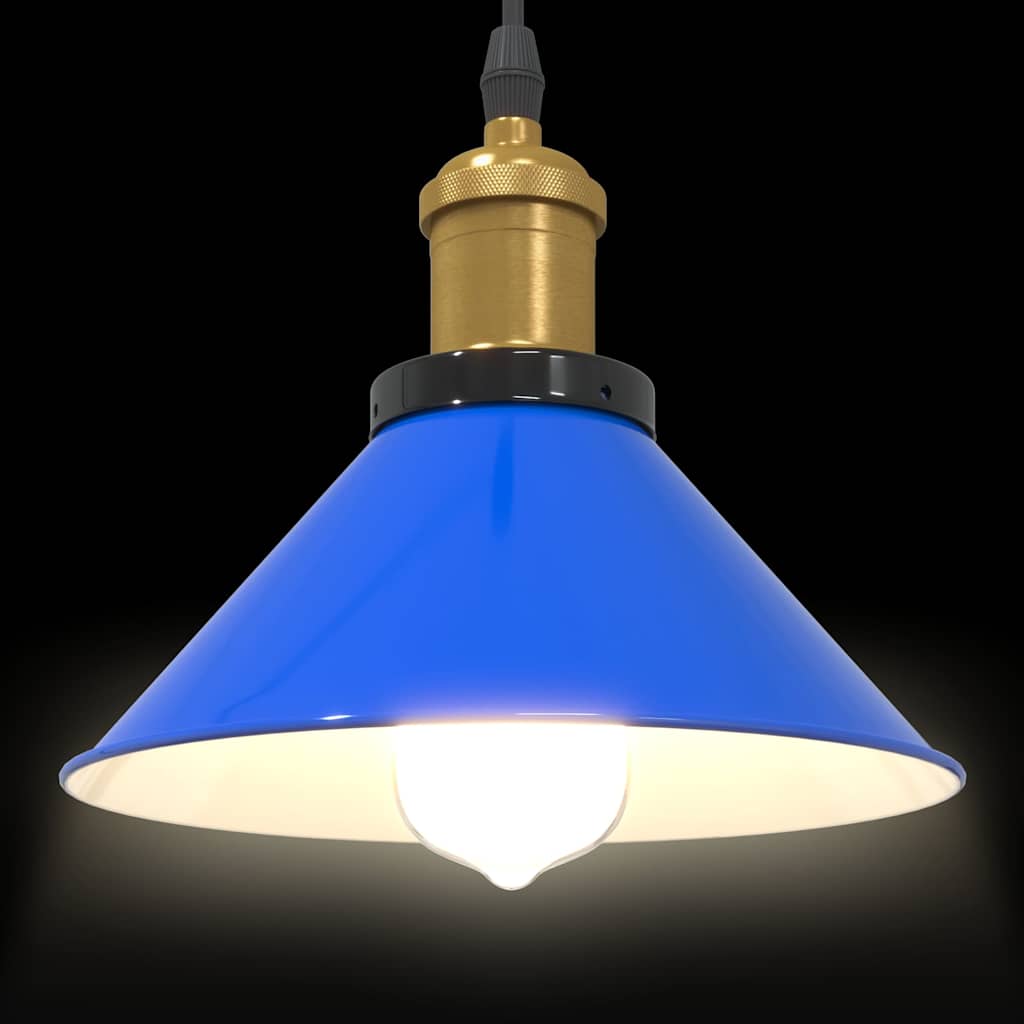 Závesná lampa výškovo nastaviteľná E27 lesk tmavomodrá Ø 22 cm