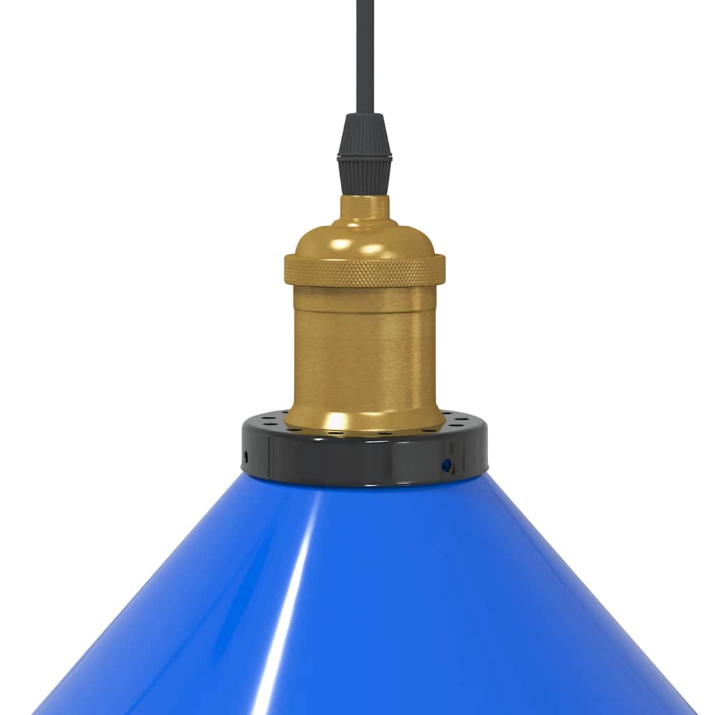 Závesná lampa výškovo nastaviteľná E27 lesk tmavomodrá Ø 22 cm