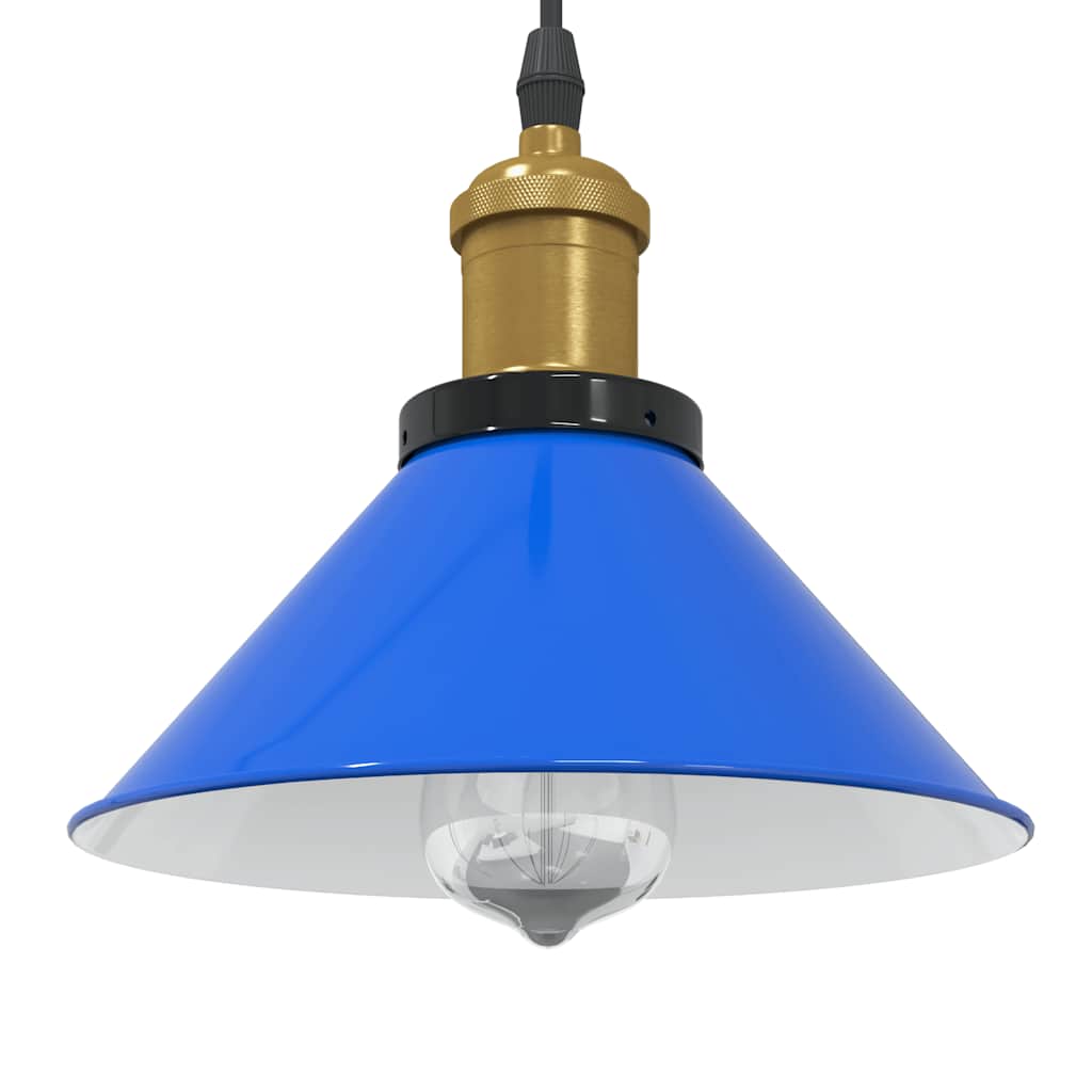 Závesná lampa výškovo nastaviteľná E27 lesk tmavomodrá Ø 22 cm