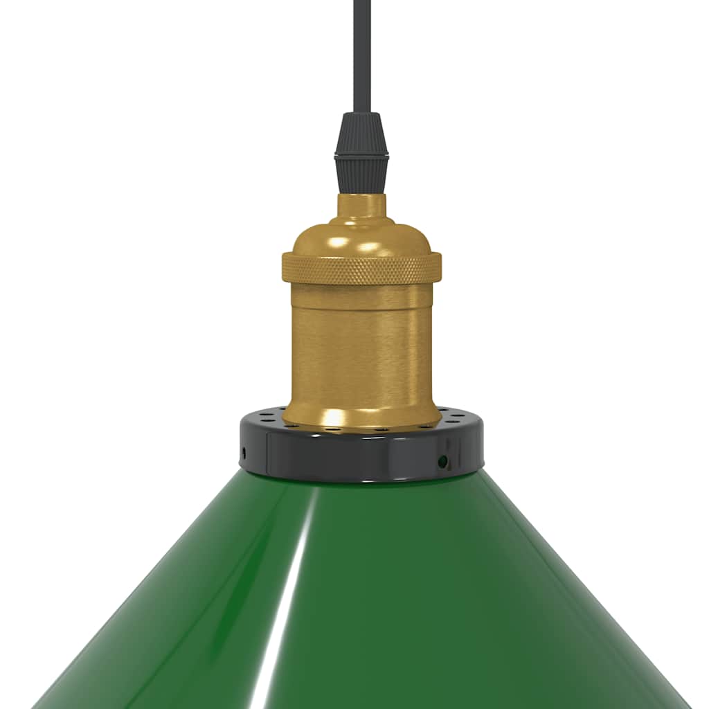 Závesná lampa výškovo nastaviteľná E27 lesk zelená Ø 22 cm kov