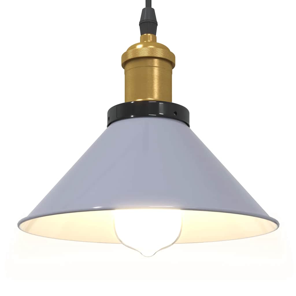 Závesná lampa výškovo nastaviteľná E27 lesk šedá Ø 22 cm kov