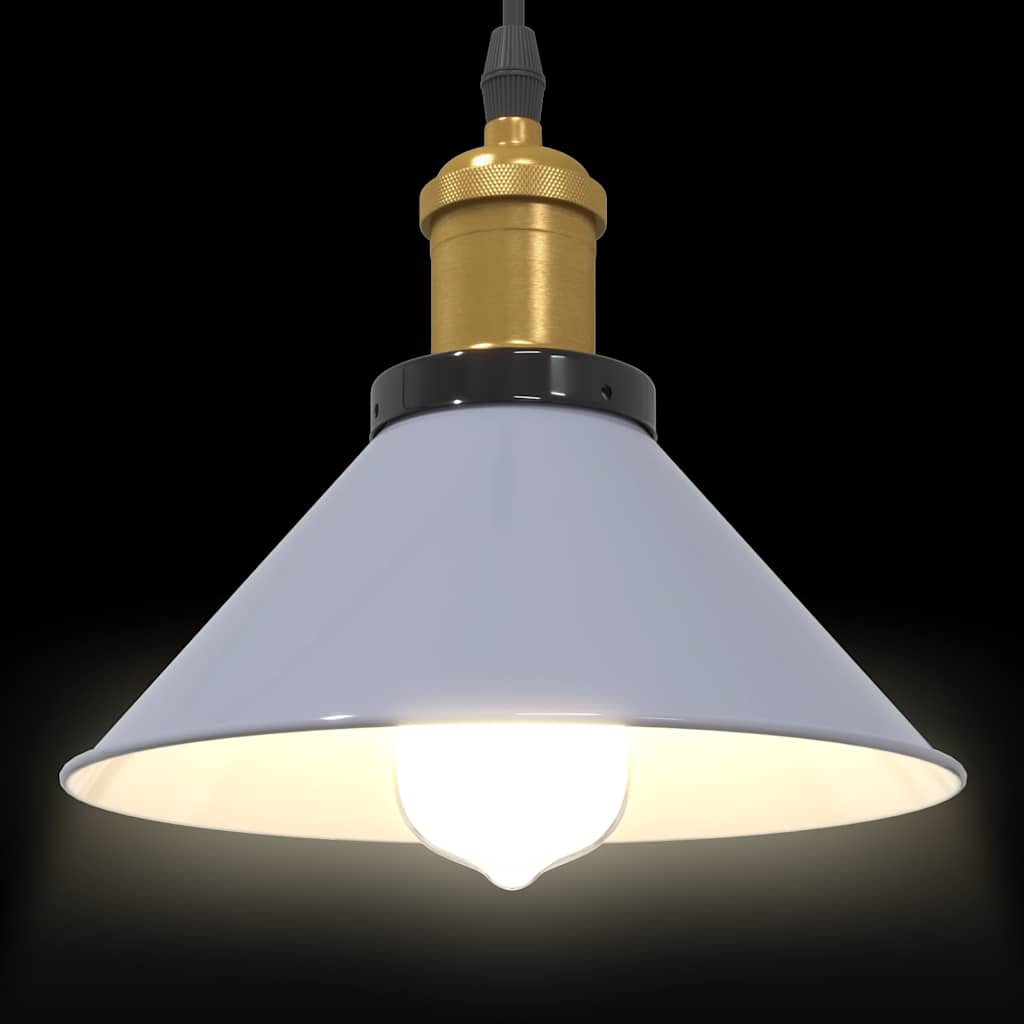 Závesná lampa výškovo nastaviteľná E27 lesk šedá Ø 22 cm kov