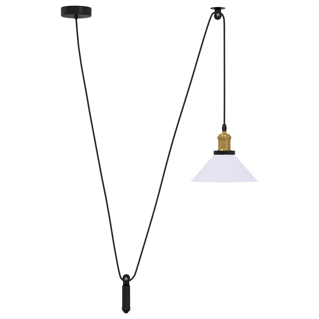 Závesná lampa výškovo nastaviteľná E27 lesk biela Ø 22 cm kov