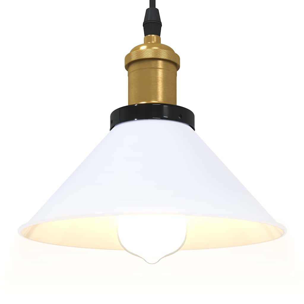 Závesná lampa výškovo nastaviteľná E27 lesk biela Ø 22 cm kov