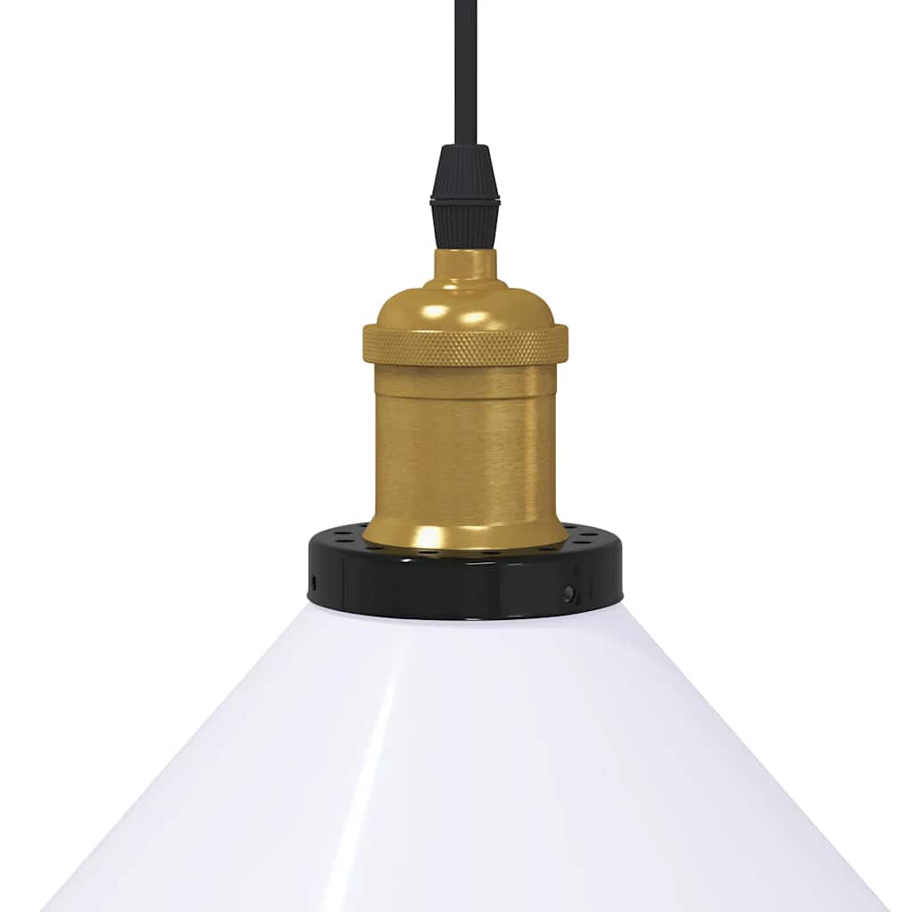 Závesná lampa výškovo nastaviteľná E27 lesk biela Ø 22 cm kov