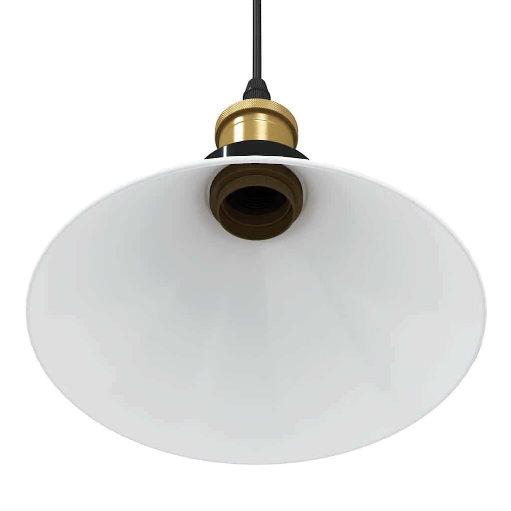Závesná lampa výškovo nastaviteľná E27 lesk biela Ø 22 cm kov