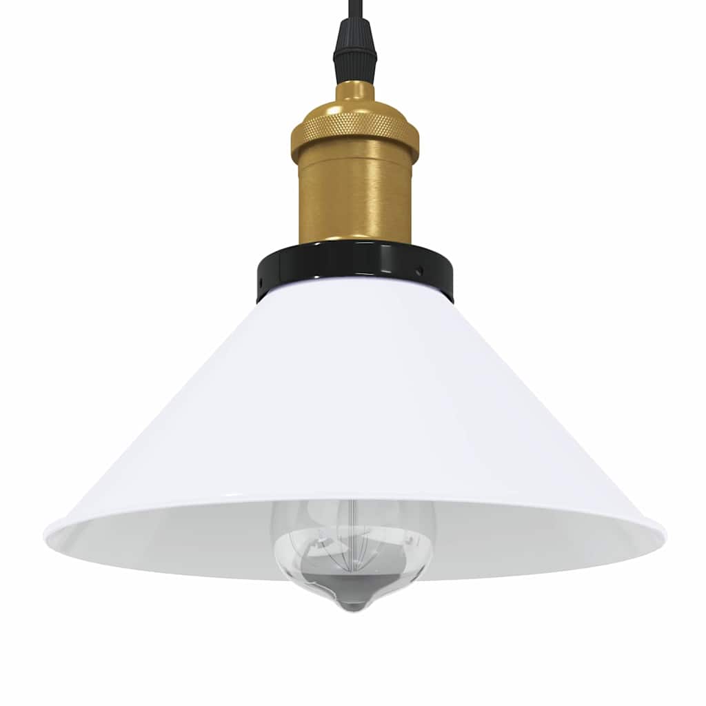 Závesná lampa výškovo nastaviteľná E27 lesk biela Ø 22 cm kov