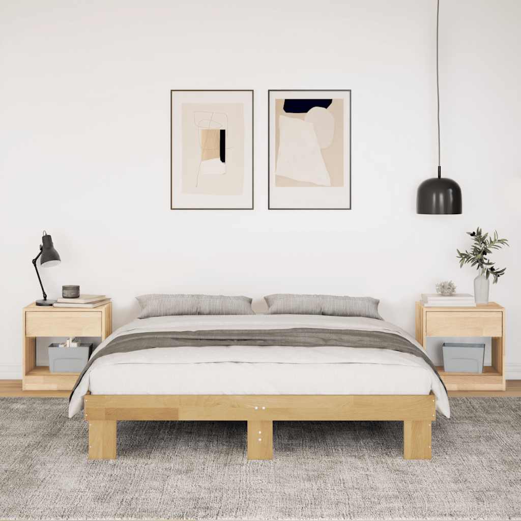 Rám postele bez matraca 140x200 cm Dub z masívneho dreva