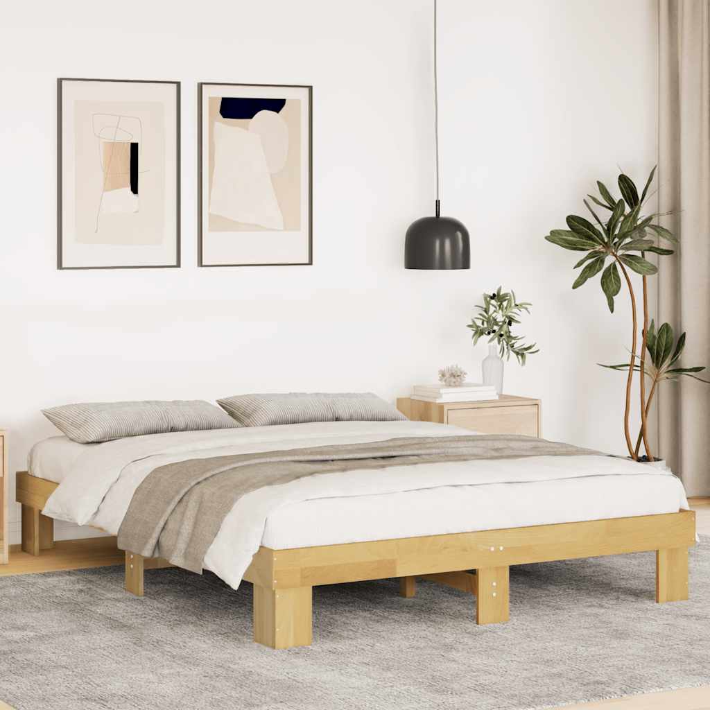 Rám postele bez matraca 140x200 cm Dub z masívneho dreva