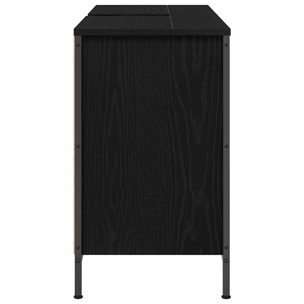 Skrinka pod umývadlo so zásuvkami dub čierny 90x34,5x60 cm