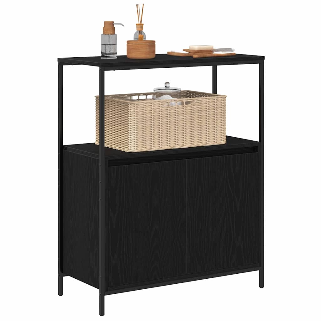Kúpeľňová skrinka s policami dub čierny 76,5x35x95 cm