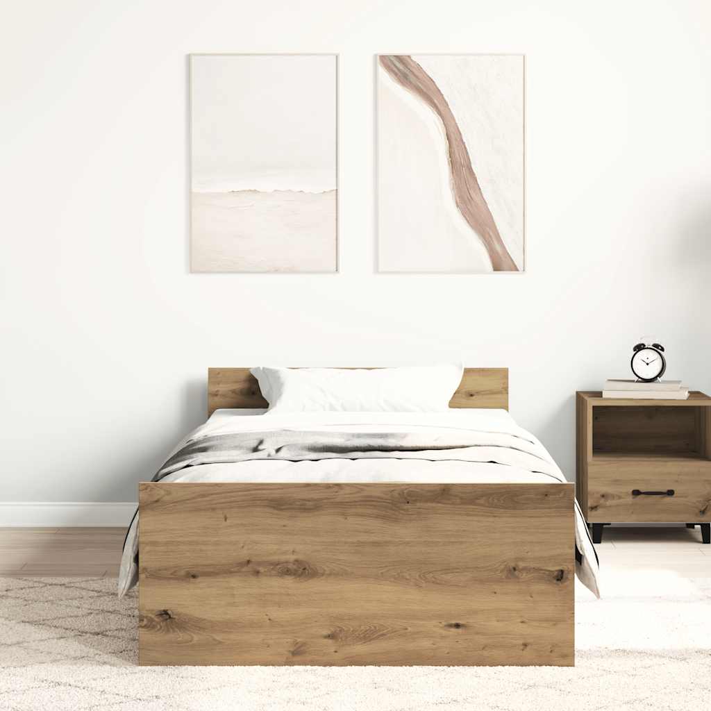 Posteľný rám bez matraca dub artisan 75x190 cm kompozitné drevo