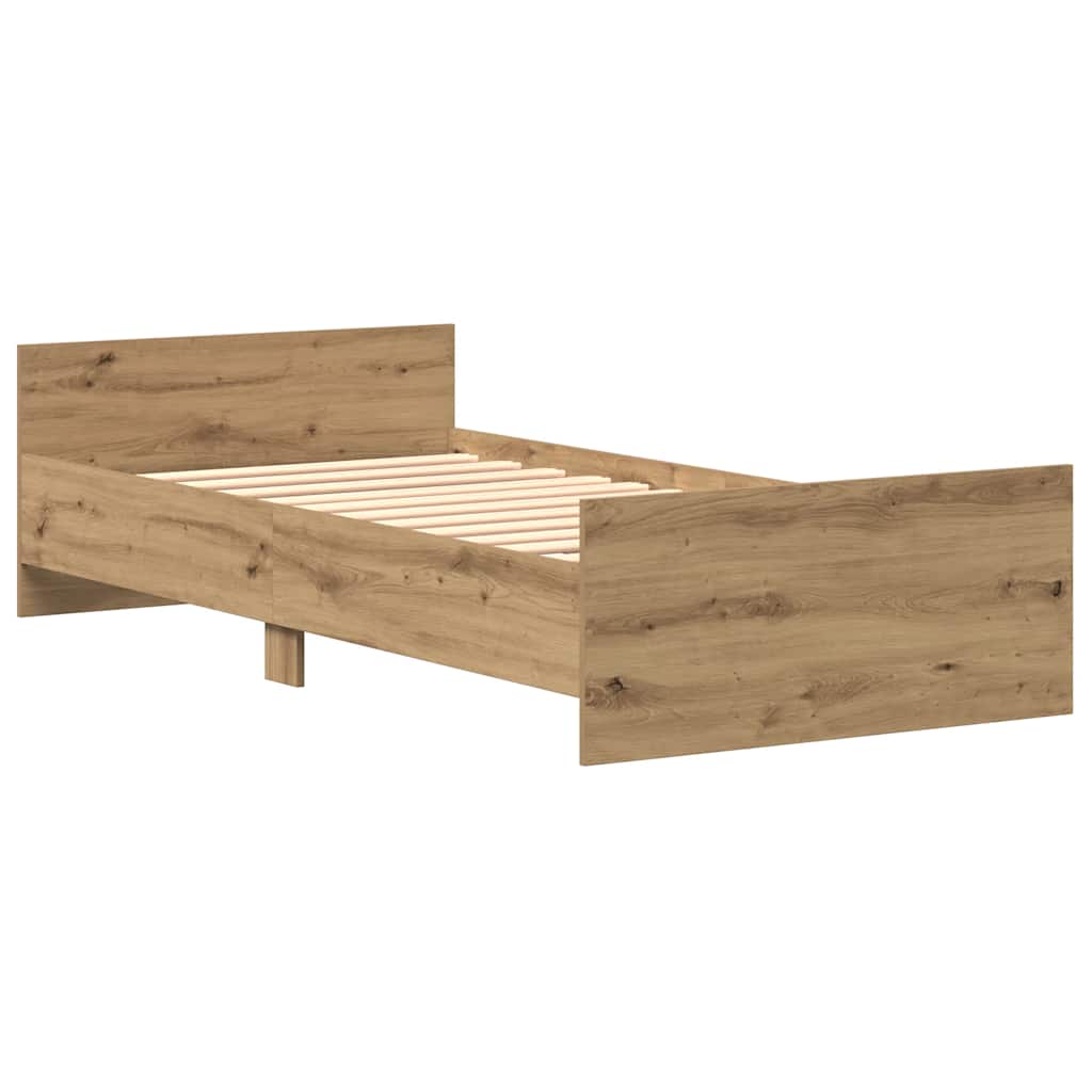 Posteľný rám bez matraca dub artisan 75x190 cm kompozitné drevo