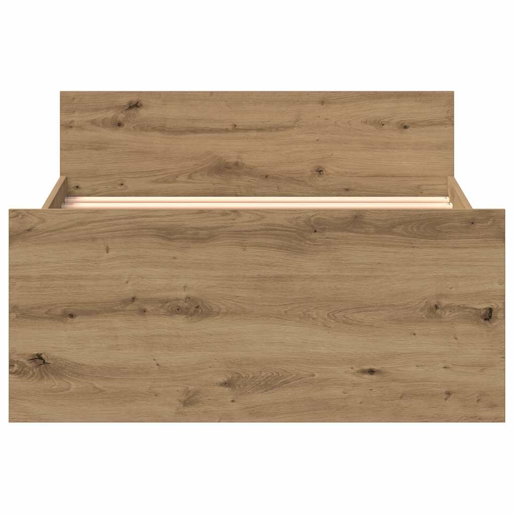 Posteľný rám bez matraca dub artisan 75x190 cm kompozitné drevo