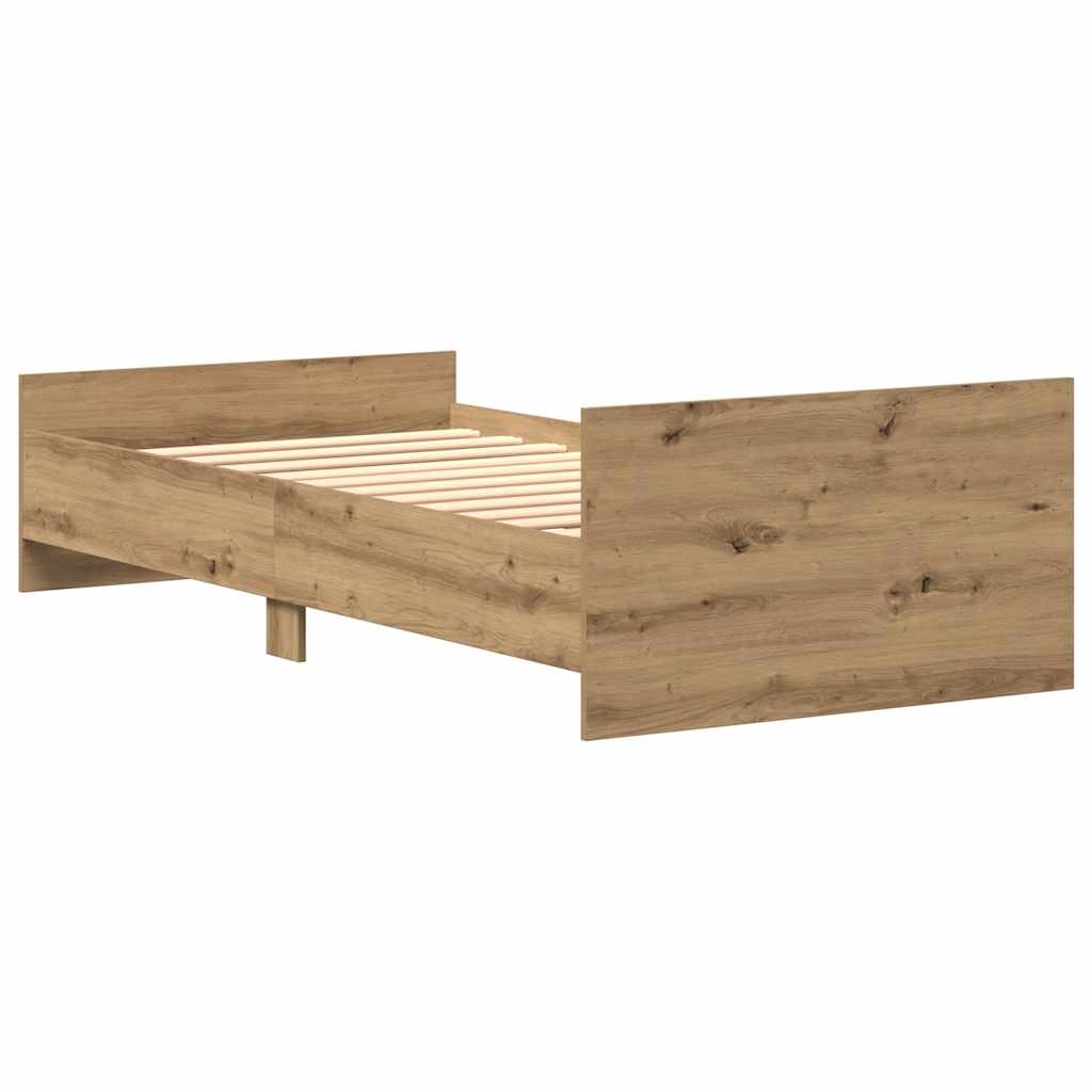 Posteľný rám bez matraca dub artisan 75x190 cm kompozitné drevo