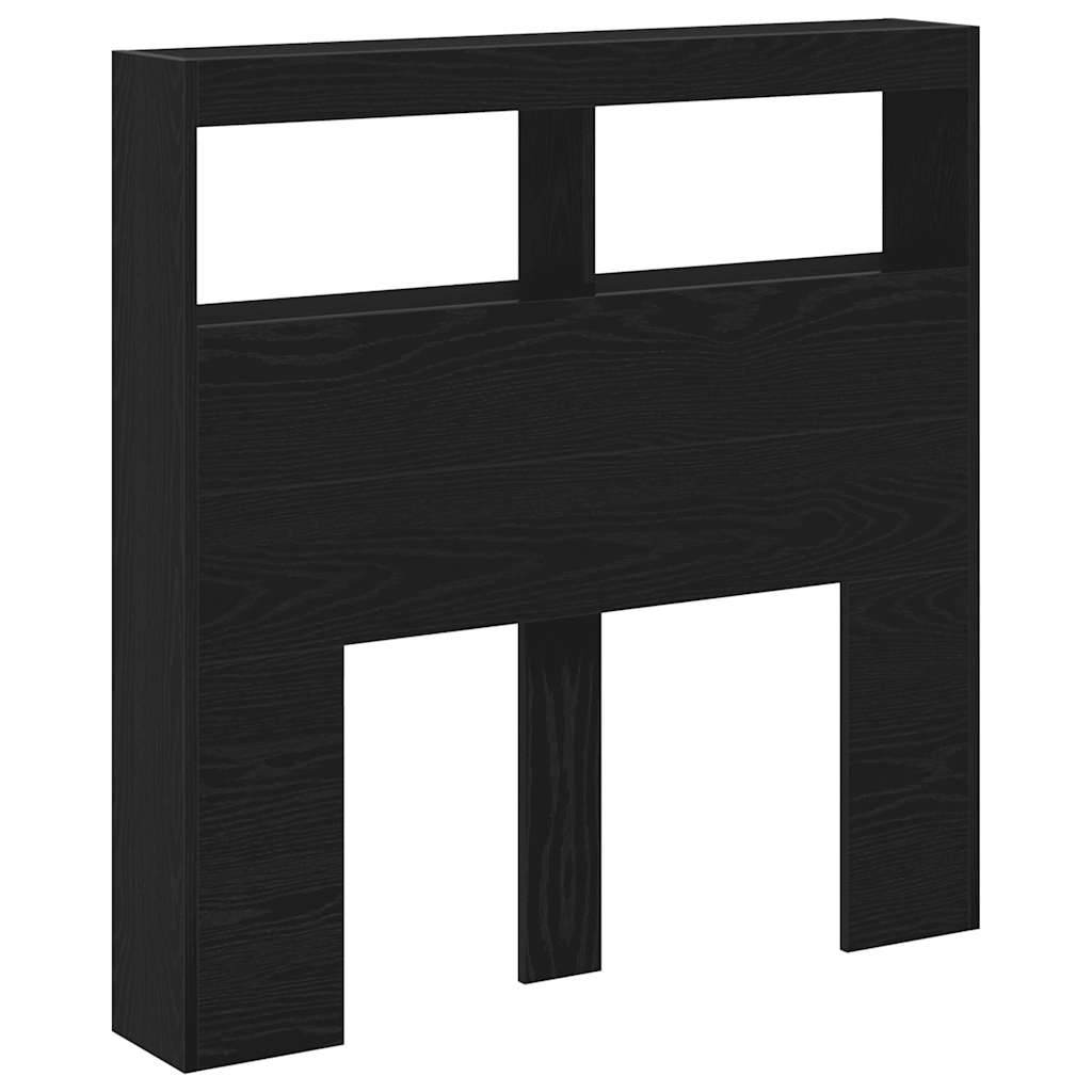 Skrinka na čelo postele s LED čierna dub 100x17x102 cm