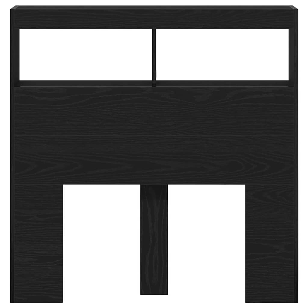 Skrinka na čelo postele s LED čierna dub 100x17x102 cm
