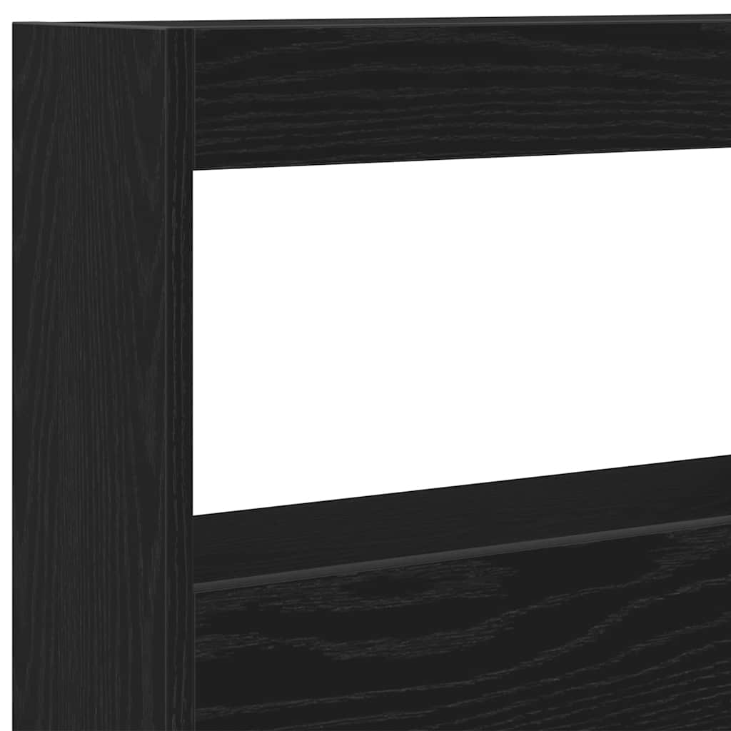Skrinka na čelo postele s LED čierna dub 100x17x102 cm
