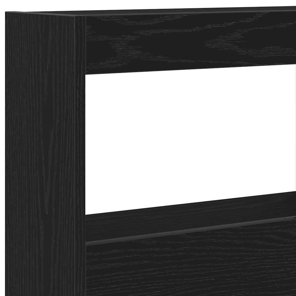 Skrinka na čelo postele s LED čierna dub 140x17x102 cm