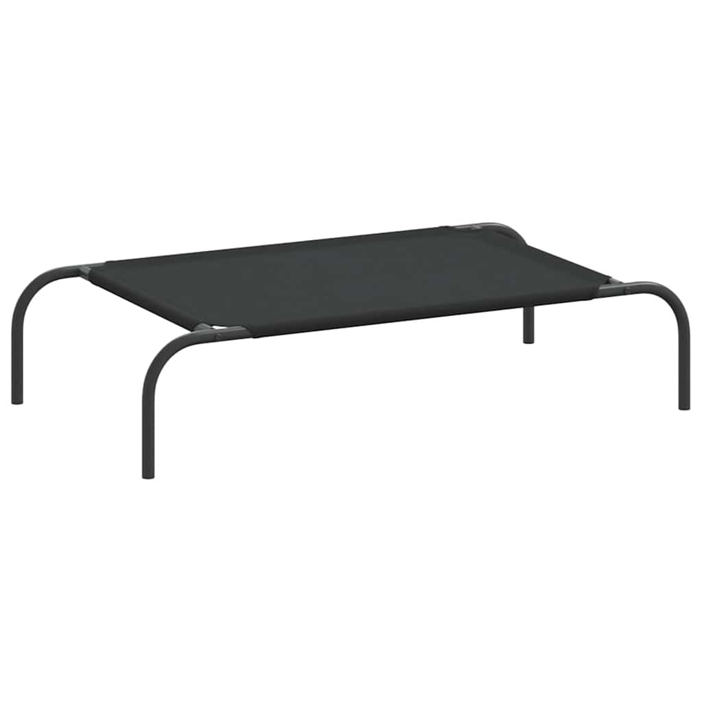 Vyvýšená posteľ pre psa Black 90x50x20 cm Oxford Fabric Steel