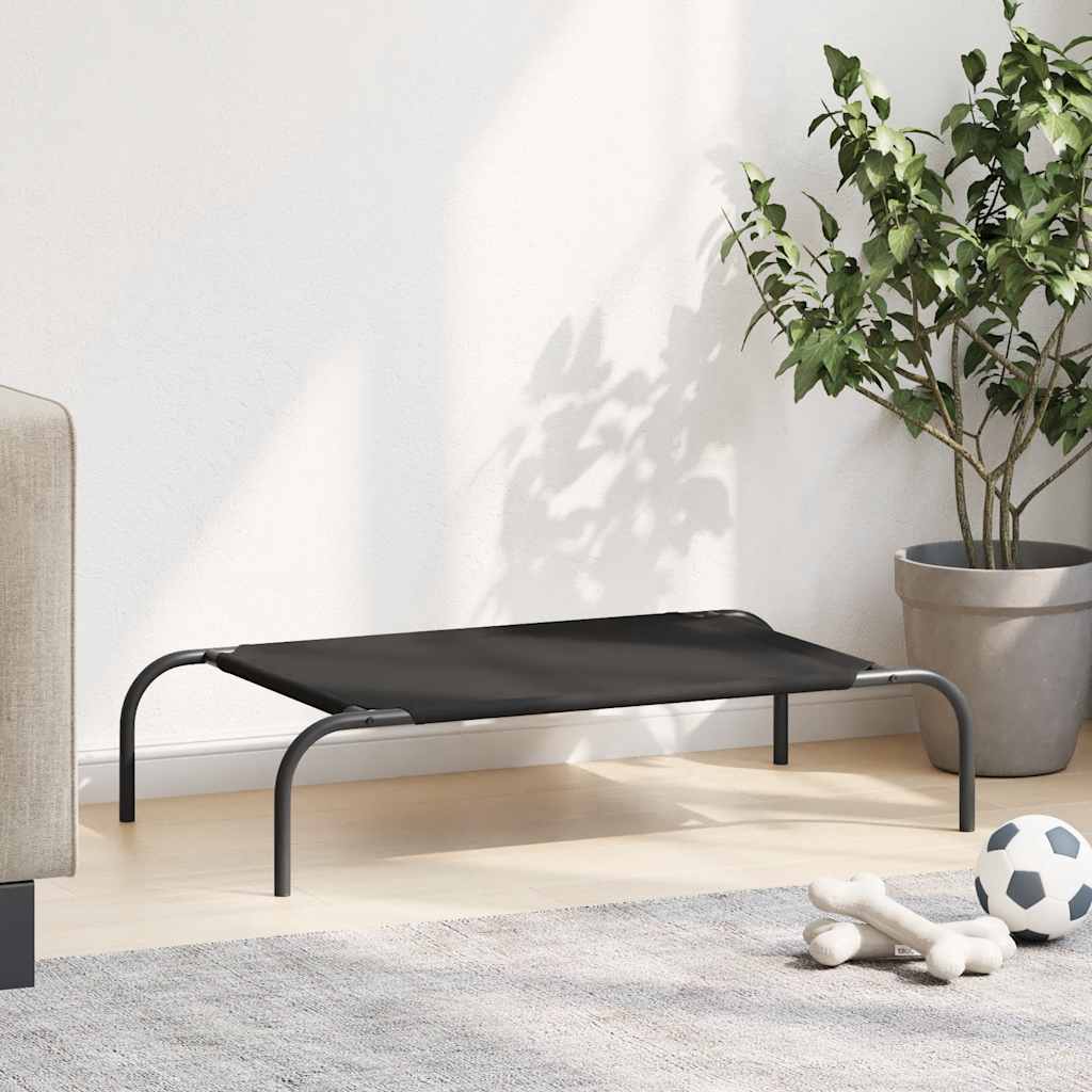 Vyvýšená posteľ pre psa Black 90x50x20 cm Oxford Fabric Steel