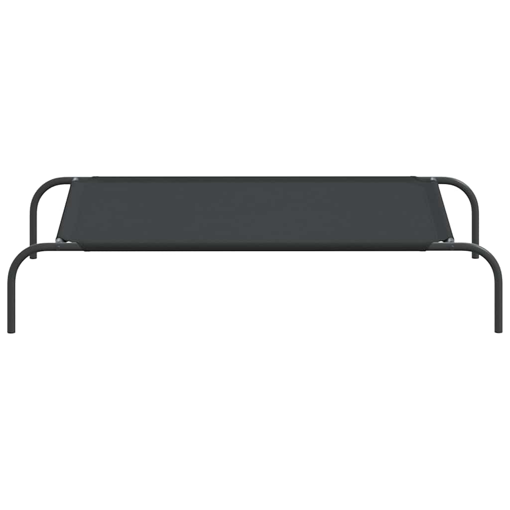 Vyvýšená posteľ pre psa čierna 110x65x20 cm Oxford Fabric Steel