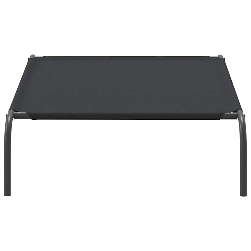 Vyvýšená posteľ pre psa čierna 110x65x20 cm Oxford Fabric Steel