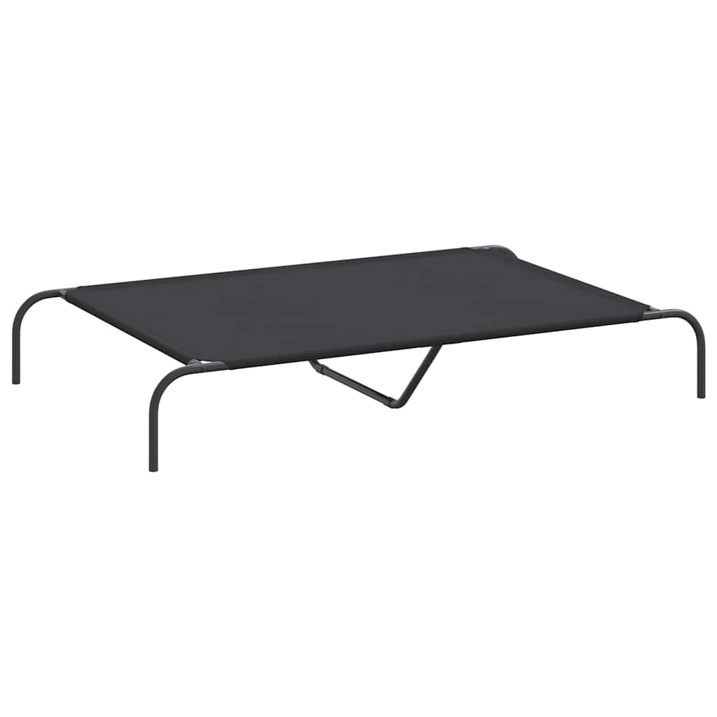 Vyvýšená posteľ pre psa čierna 130x80x20 cm Oxford Fabric Steel