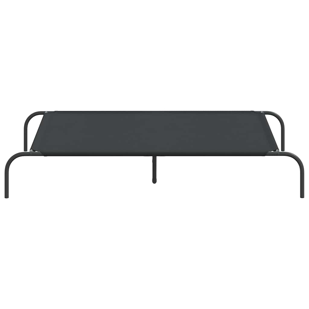 Vyvýšená posteľ pre psa čierna 130x80x20 cm Oxford Fabric Steel