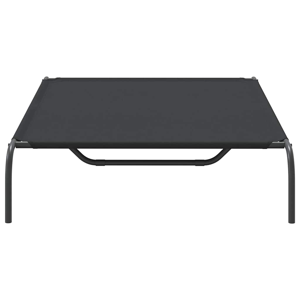 Vyvýšená posteľ pre psa čierna 130x80x20 cm Oxford Fabric Steel