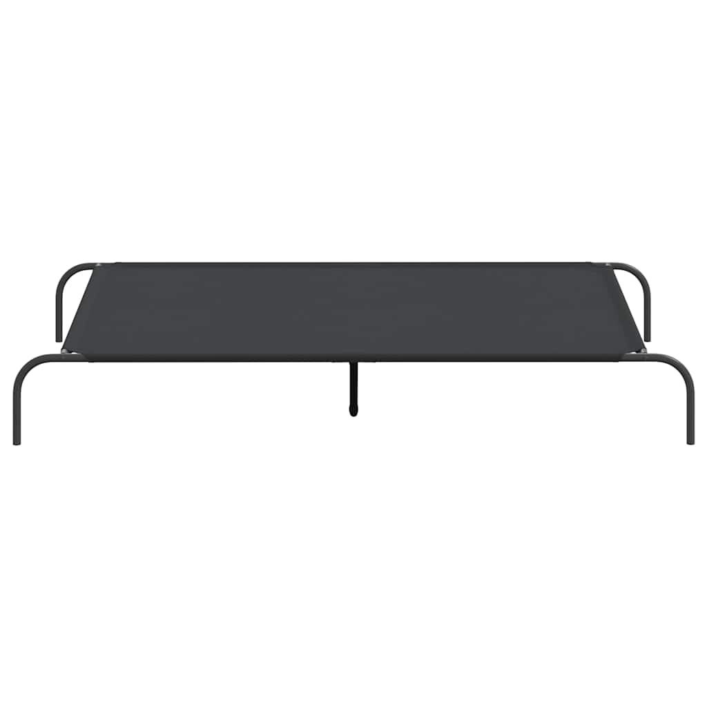 Vyvýšená posteľ pre psa čierna 150x90x20 cm Oxford Fabric Steel